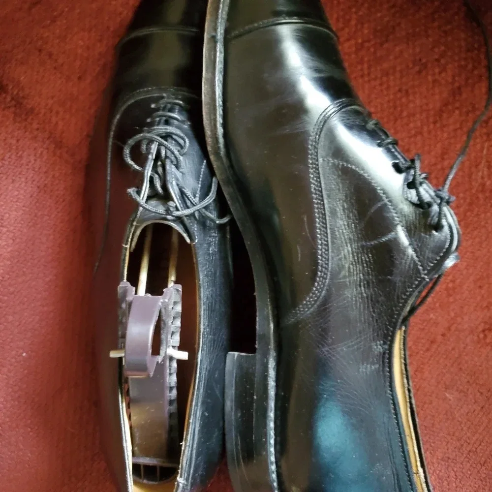 Allen Edmonds Park Avenue Captoe Oxford Black Leather Shoes Size 9C